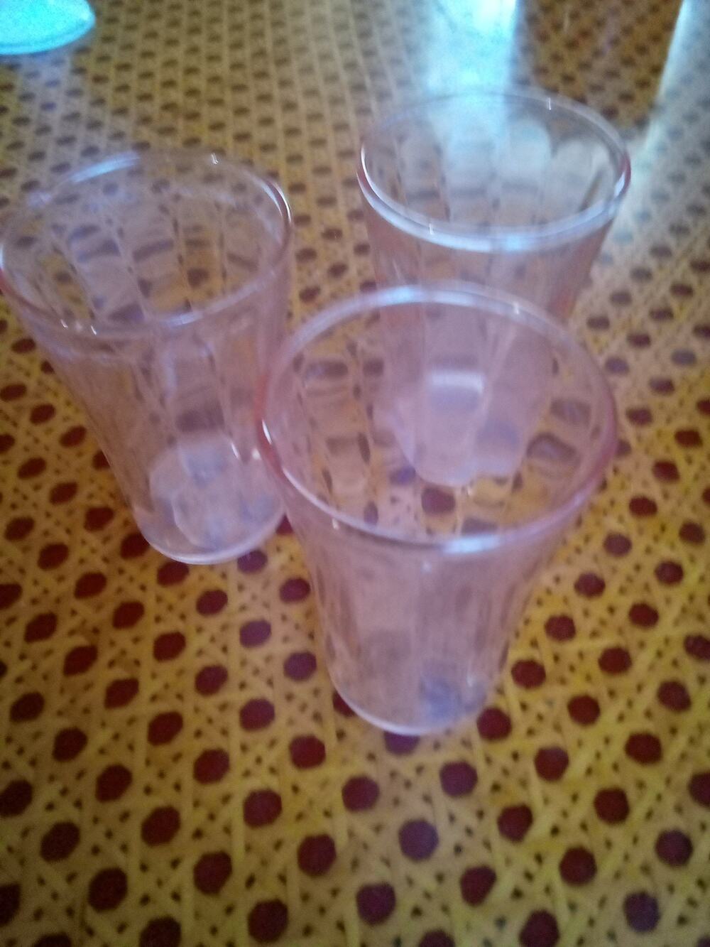 Lot Of 3 Vintage Pink Juice Shot Glasses 3x2